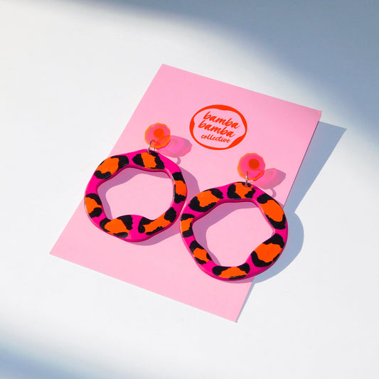 Hand Painted Gloria Dangle Earrings